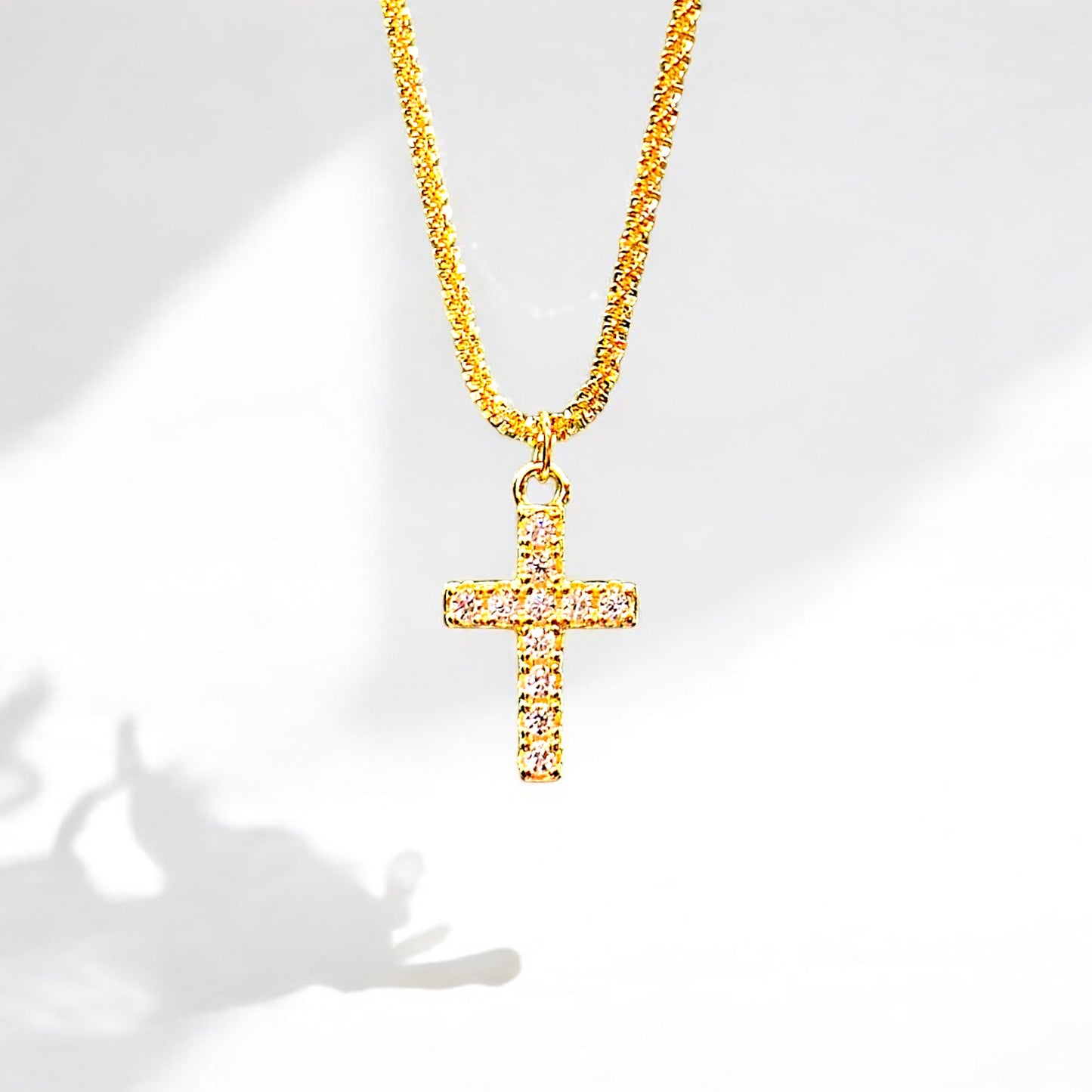 Golden Glam Cross Necklace ✨