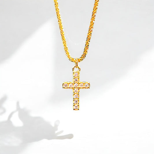 Golden Glam Cross Necklace ✨