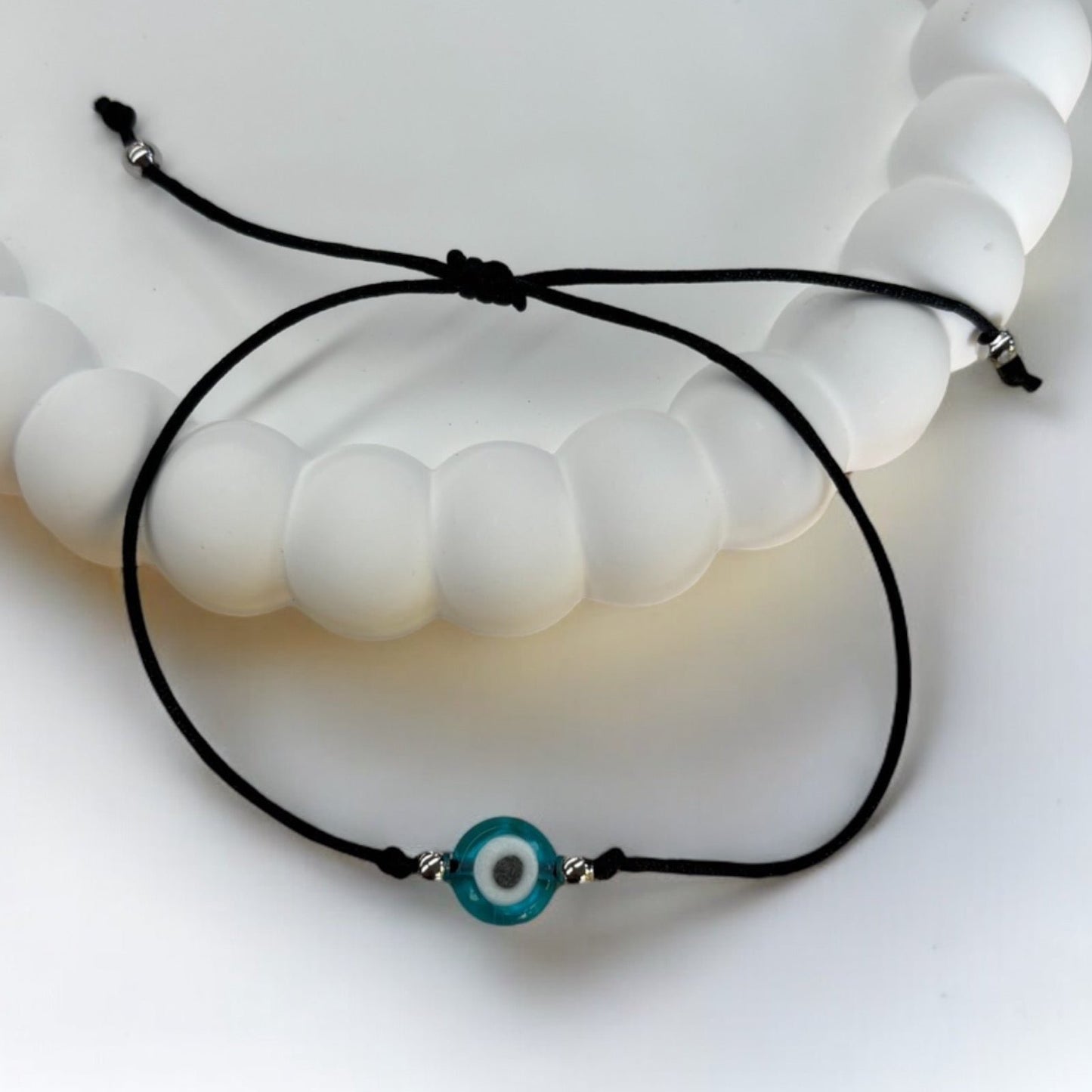 Evil Eye Cord Bracelet - Black