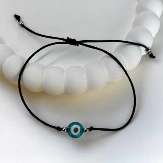 Evil Eye Cord Bracelet - Black