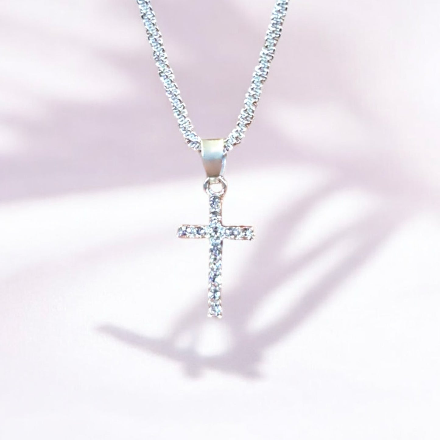 Silver Glam Cross Necklace ✝️✨