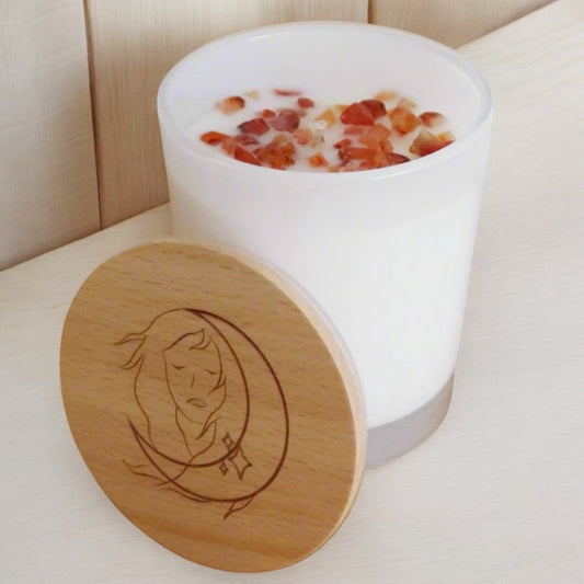 Carnelian Candle with Sandalwood & Saffron