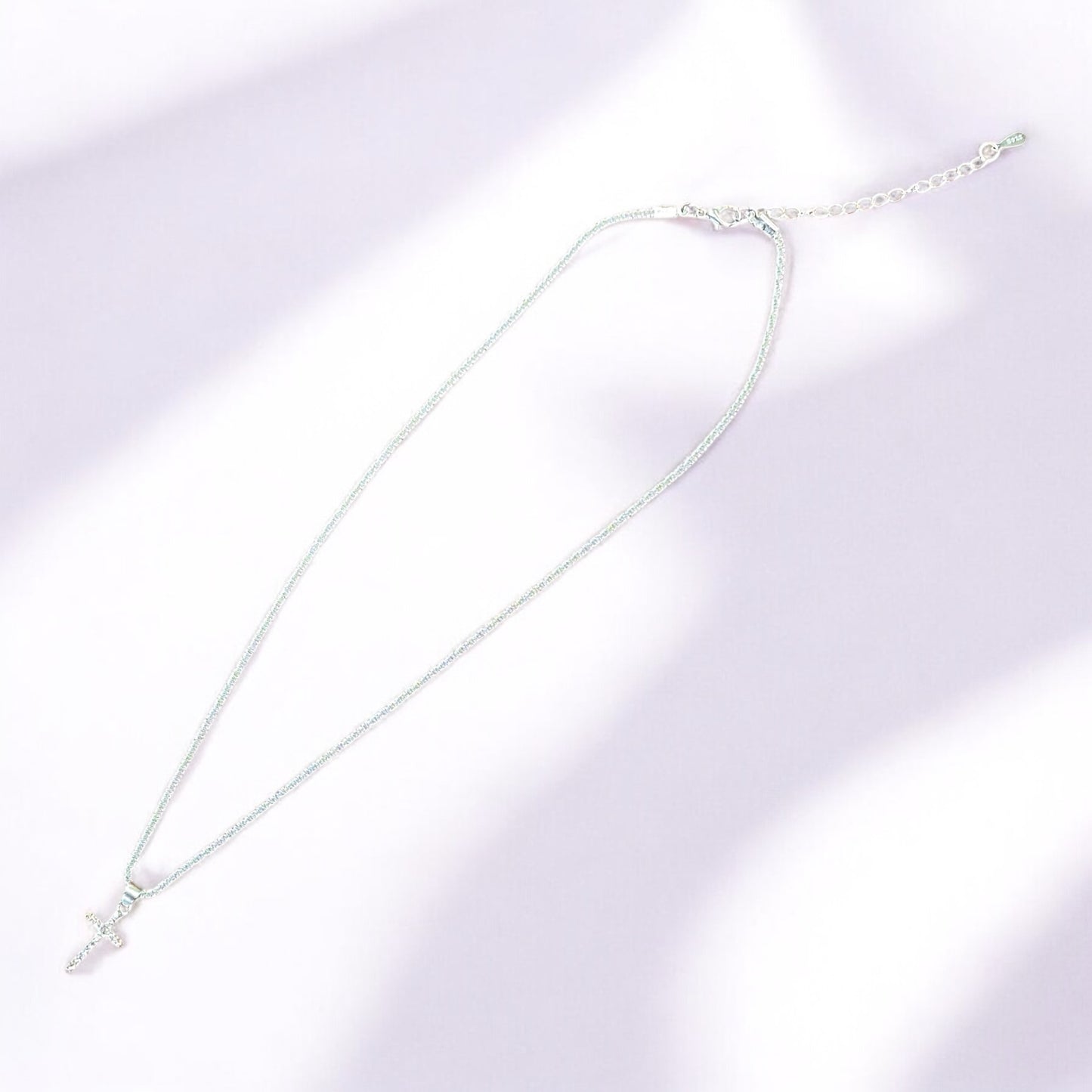 Silver Glam Cross Necklace ✝️✨